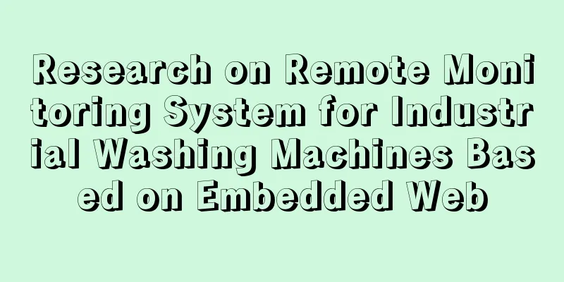 Research on Remote Monitoring System for Industrial Washing Machines Based on Embedded Web